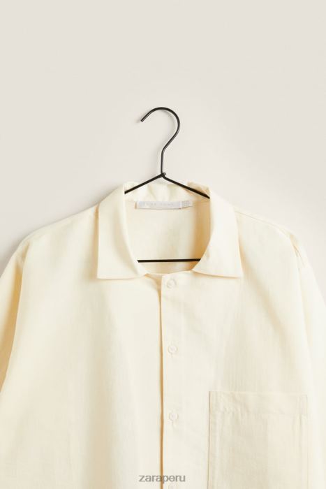 Zara mujer camisa de color liso BDP8J1802 ropa vainilla
