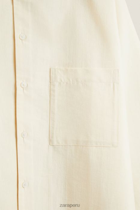 Zara mujer camisa de color liso BDP8J1802 ropa vainilla