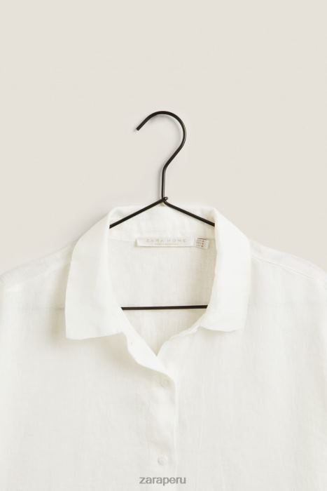 Zara mujer camisa de lino BDP8J1814 ropa crudo
