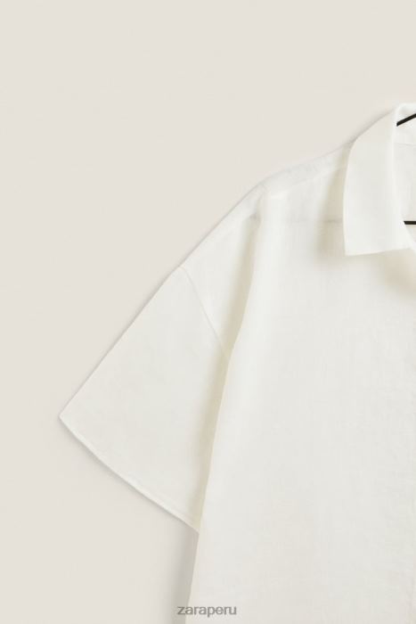 Zara mujer camisa de lino BDP8J1814 ropa crudo