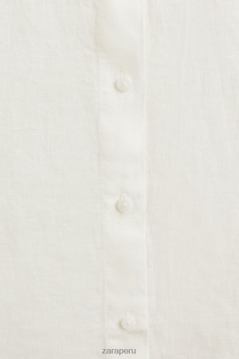 Zara mujer camisa de lino BDP8J1814 ropa crudo