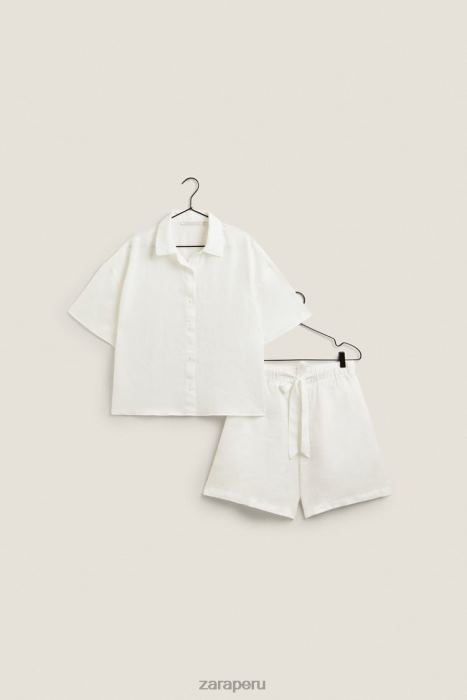 Zara mujer camisa de lino BDP8J1814 ropa crudo