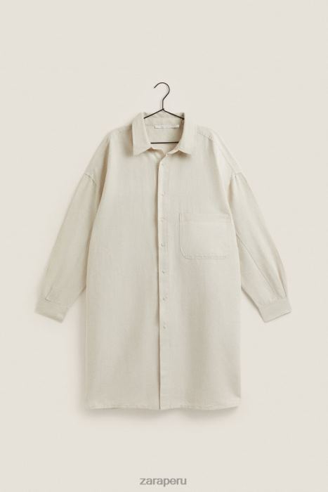 Zara mujer camisa de vestir BDP8J1819 ropa beige claro