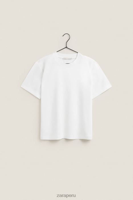 Zara mujer camiseta suave al tacto BDP8J1810 ropa blanco