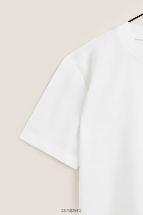 Zara mujer camiseta suave al tacto BDP8J1810 ropa blanco