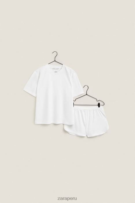 Zara mujer camiseta suave al tacto BDP8J1810 ropa blanco