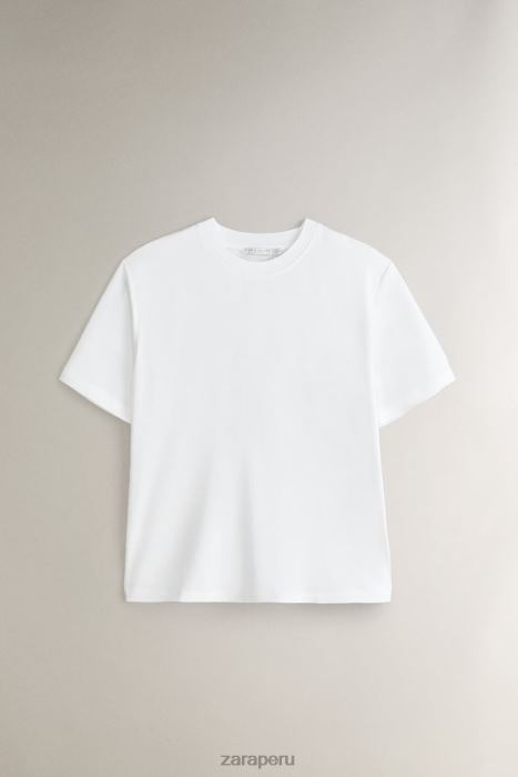 Zara mujer camiseta suave al tacto BDP8J1810 ropa blanco