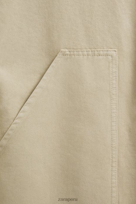 Zara mujer monos de jardín de manga larga BDP8J1820 ropa beige obscuro