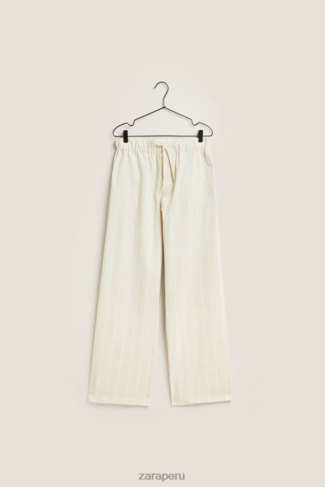 Zara mujer pantalones con rayas finas BDP8J1801 ropa amarillo claro