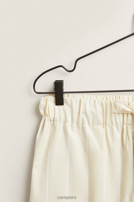 Zara mujer pantalones con rayas finas BDP8J1801 ropa amarillo claro