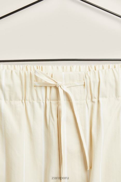 Zara mujer pantalones con rayas finas BDP8J1801 ropa amarillo claro