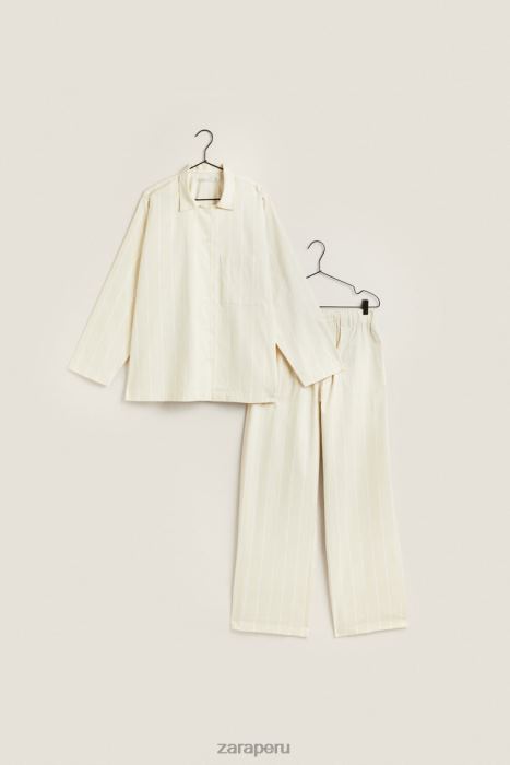 Zara mujer pantalones con rayas finas BDP8J1801 ropa amarillo claro