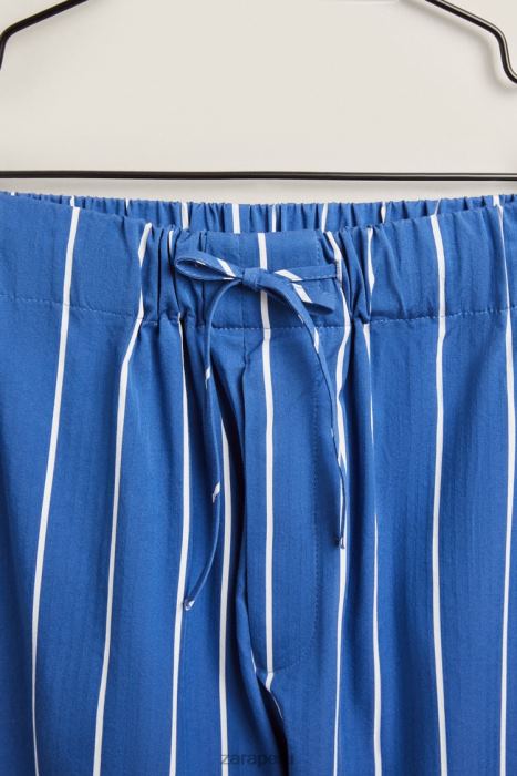 Zara mujer pantalones con rayas verticales BDP8J1792 ropa azul