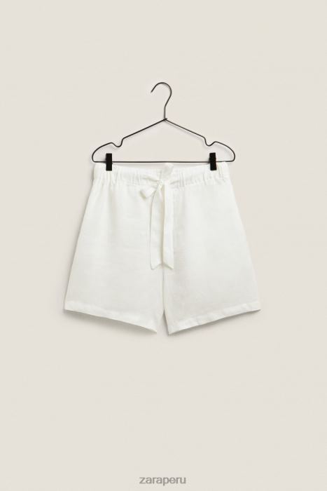 Zara mujer pantalones cortos de lino BDP8J1815 ropa crudo