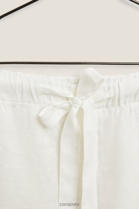 Zara mujer pantalones cortos de lino BDP8J1815 ropa crudo