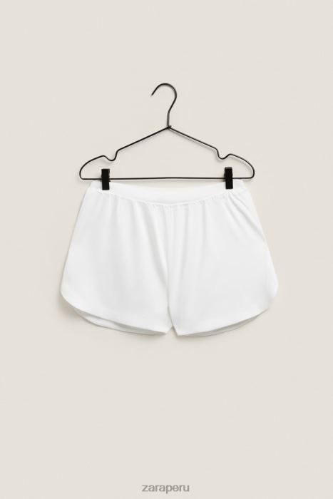 Zara mujer pantalones cortos de tacto suave BDP8J1811 ropa blanco