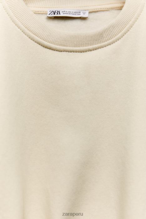 Zara mujer sudadera corta básica BDP8J945 ropa vainilla