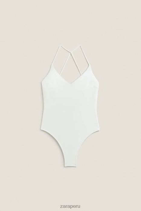 Zara mujer traje de baño liso BDP8J1822 ropa crudo