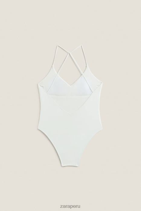 Zara mujer traje de baño liso BDP8J1822 ropa crudo
