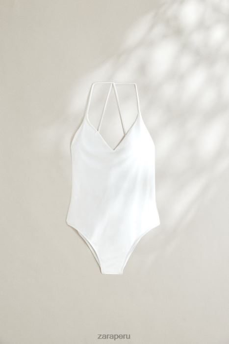 Zara mujer traje de baño liso BDP8J1822 ropa crudo