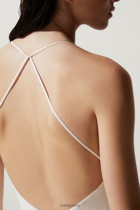 Zara mujer traje de baño liso BDP8J1822 ropa crudo