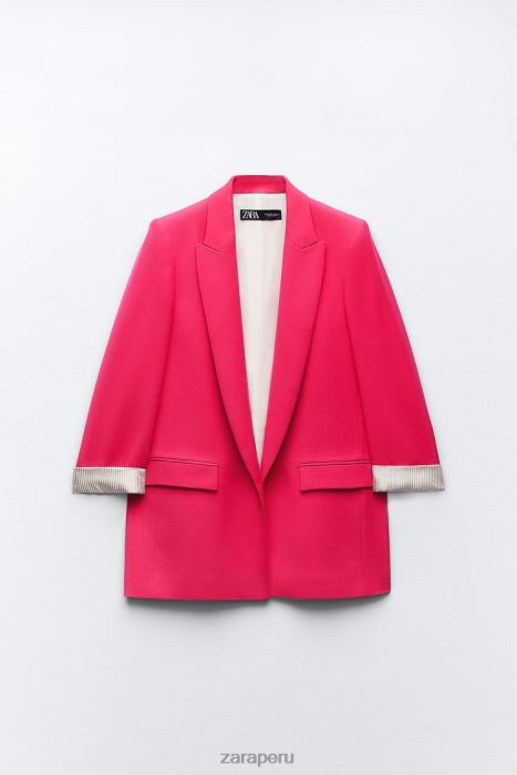 Zara mujer blazer con puños estampados BDP8J900 ropa fucsia