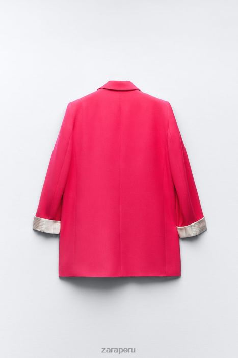 Zara mujer blazer con puños estampados BDP8J900 ropa fucsia