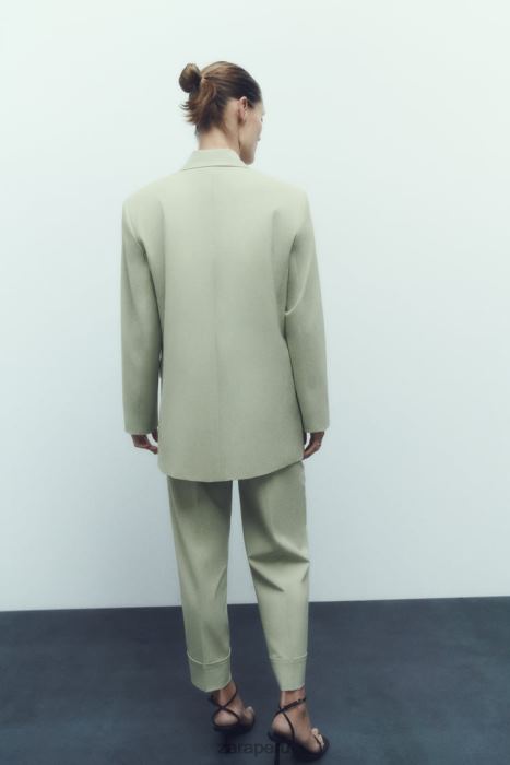 Zara mujer blazer de corte recto BDP8J908 ropa verde claro