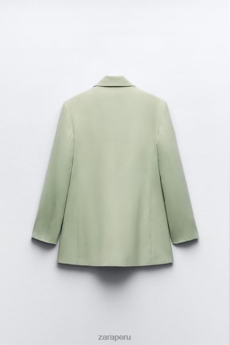 Zara mujer blazer de corte recto BDP8J908 ropa verde claro