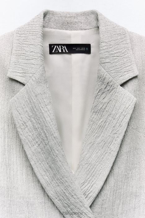 Zara mujer blazer de lino con efecto arrugado BDP8J912 ropa marga gris