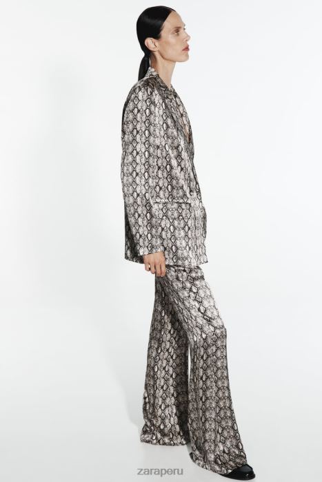 Zara mujer blazer fluido con estampado animal BDP8J910 ropa serpiente