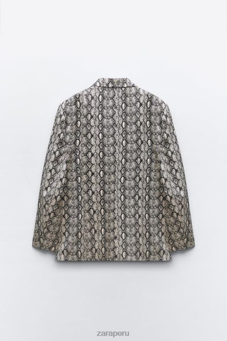 Zara mujer blazer fluido con estampado animal BDP8J910 ropa serpiente