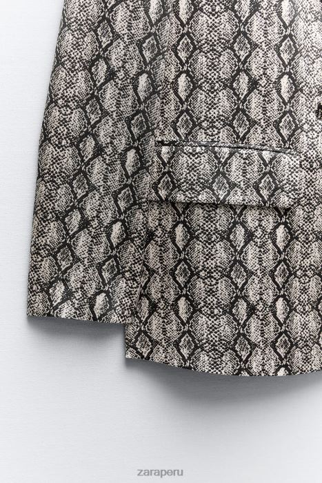 Zara mujer blazer fluido con estampado animal BDP8J910 ropa serpiente