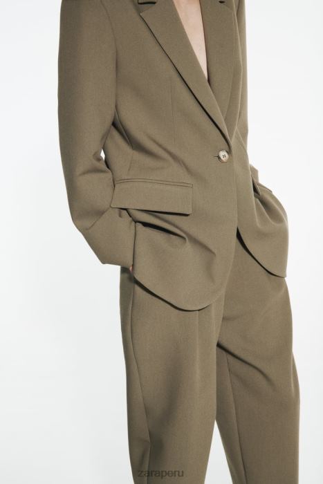 Zara mujer blazer oversize de corte recto BDP8J904 ropa caqui