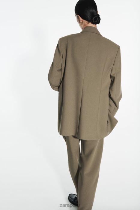 Zara mujer blazer oversize de corte recto BDP8J904 ropa caqui