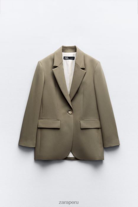 Zara mujer blazer oversize de corte recto BDP8J904 ropa caqui