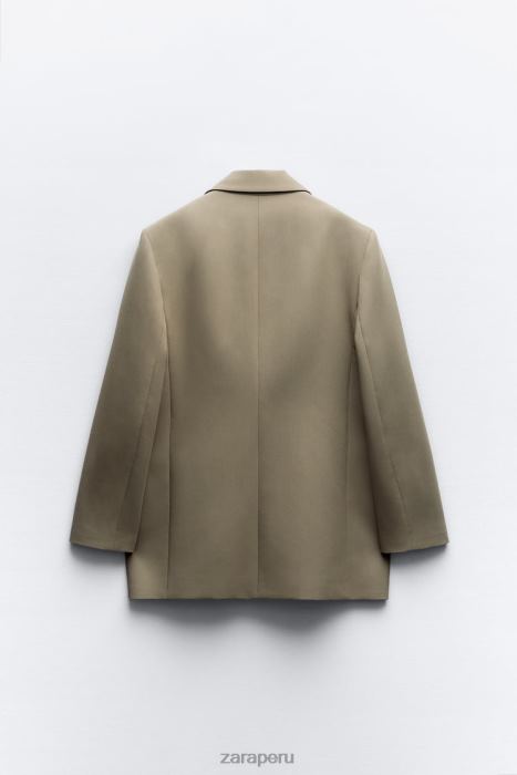 Zara mujer blazer oversize de corte recto BDP8J904 ropa caqui