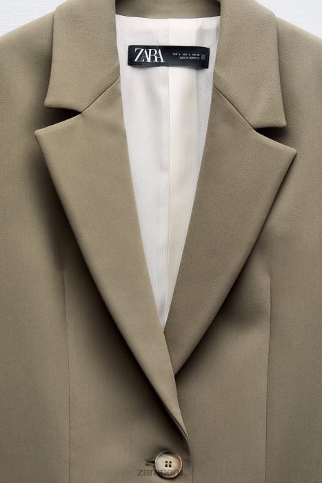 Zara mujer blazer oversize de corte recto BDP8J904 ropa caqui