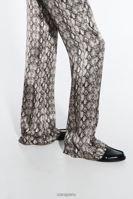 Zara mujer pantalones acampanados con estampado animal BDP8J911 ropa serpiente