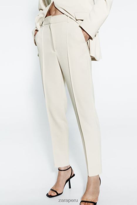 Zara mujer pantalones delgados de cintura alta BDP8J886 ropa crudo