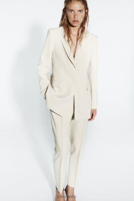 Zara mujer pantalones delgados de cintura alta BDP8J886 ropa crudo