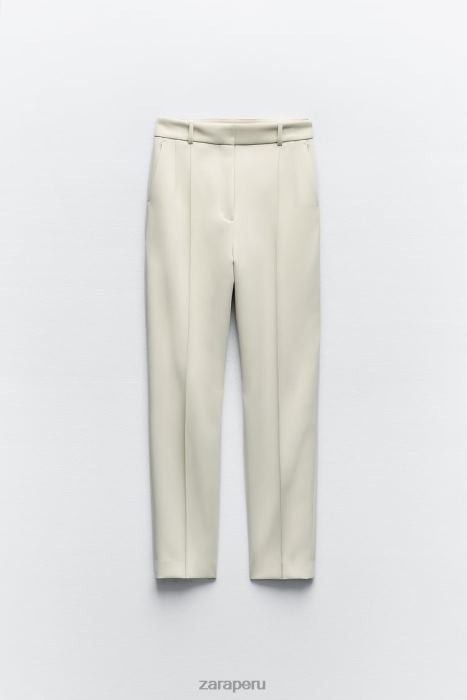 Zara mujer pantalones delgados de cintura alta BDP8J886 ropa crudo