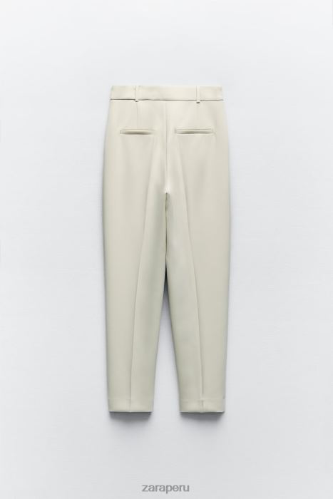 Zara mujer pantalones delgados de cintura alta BDP8J886 ropa crudo