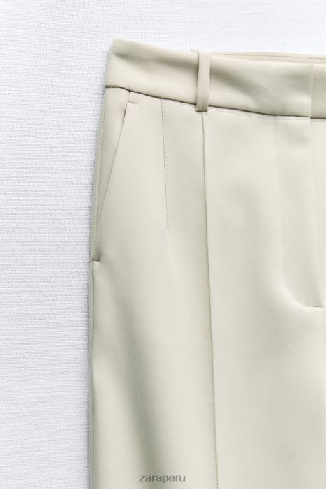 Zara mujer pantalones delgados de cintura alta BDP8J886 ropa crudo