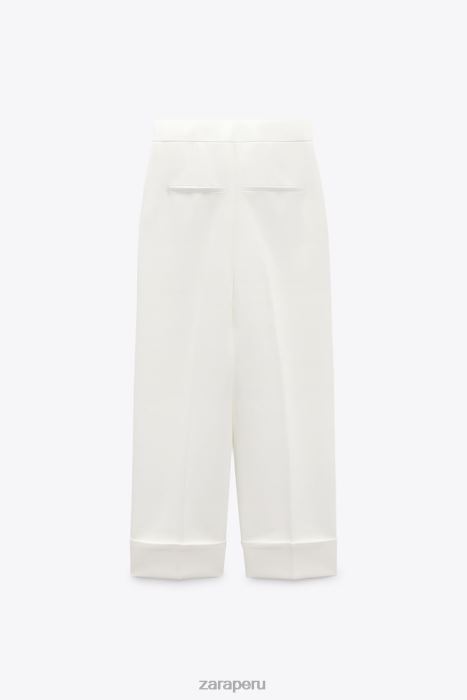 Zara mujer pantalones rectos con puños vueltos BDP8J898 ropa crudo