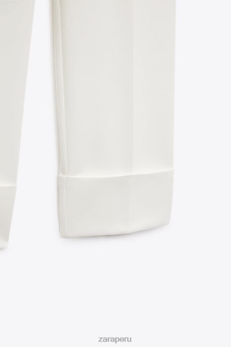 Zara mujer pantalones rectos con puños vueltos BDP8J898 ropa crudo