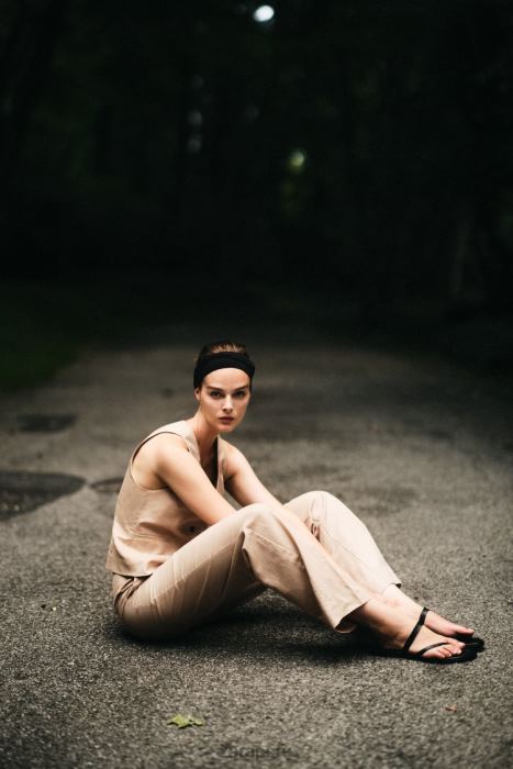 Zara mujer pantalones rectos de mezcla de lino BDP8J887 ropa arena