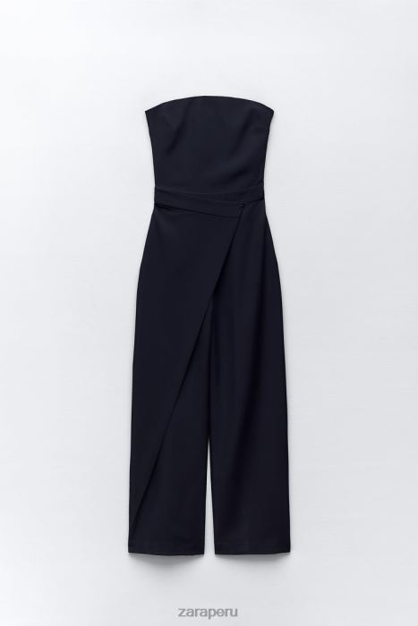 Zara mujer mono largo con pantalón pareo BDP8J225 ropa Azul marino