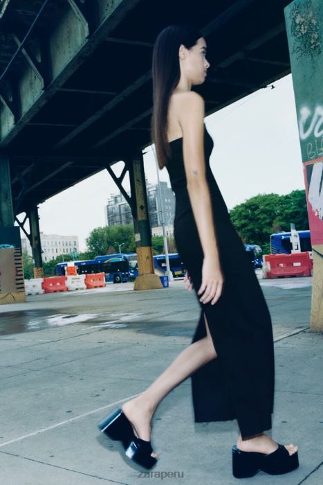 Zara mujer vestido vaquero sin tirantes zw BDP8J237 ropa negro