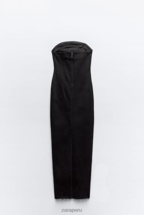 Zara mujer vestido vaquero sin tirantes zw BDP8J237 ropa negro